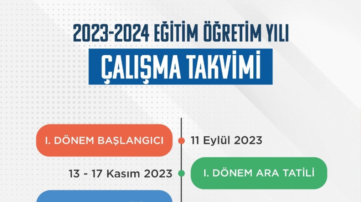 2023-2024 ÇALIŞMA TAKVİMİ